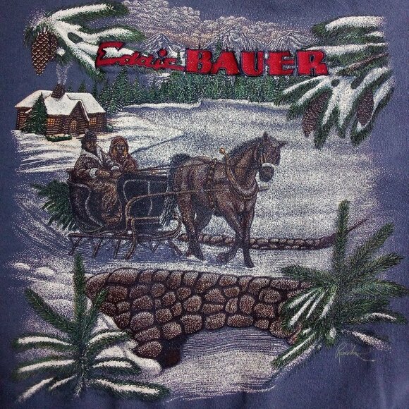 Eddie Bauer Other - Vintage Eddie Bauer Winter Pastoral Horse Carriage Crewneck Sweatshirt
